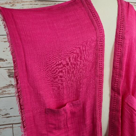 NWT Treasure & Bond Lace Trim Short Sleeve Ruana Top - Picture 6 of 9